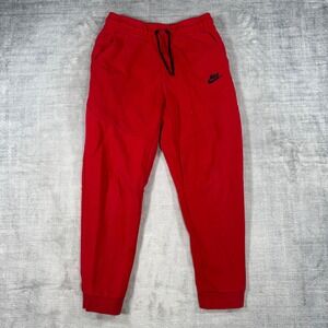 Nike Tech Fleece Joggers Youth Large Red Tapered Activewear Sweatpants Pants